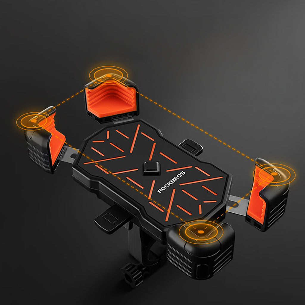 Rockbros HW-117 Vairo žiabinto telefono laikiklis - juoda ir oranžinė -- Cell phone holders
