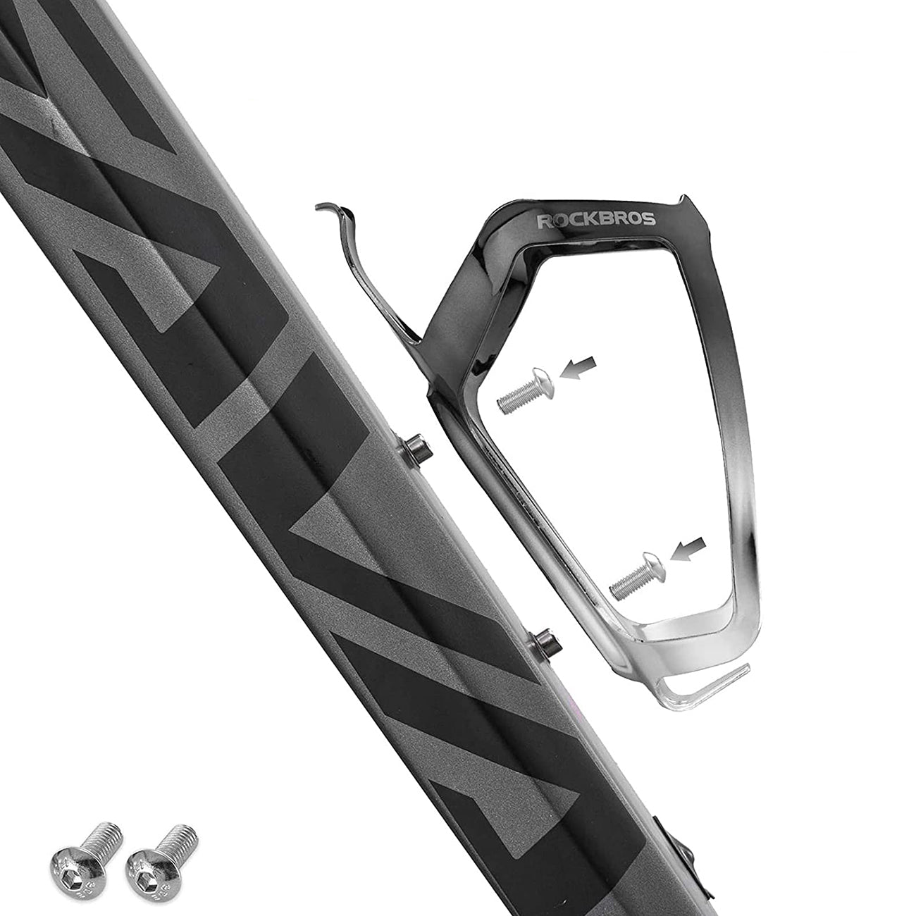 Rockbros RKL02 Aliuminio butelio laikiklis - Juoda ir sidabrinė -- Bicycle Bottle Cages