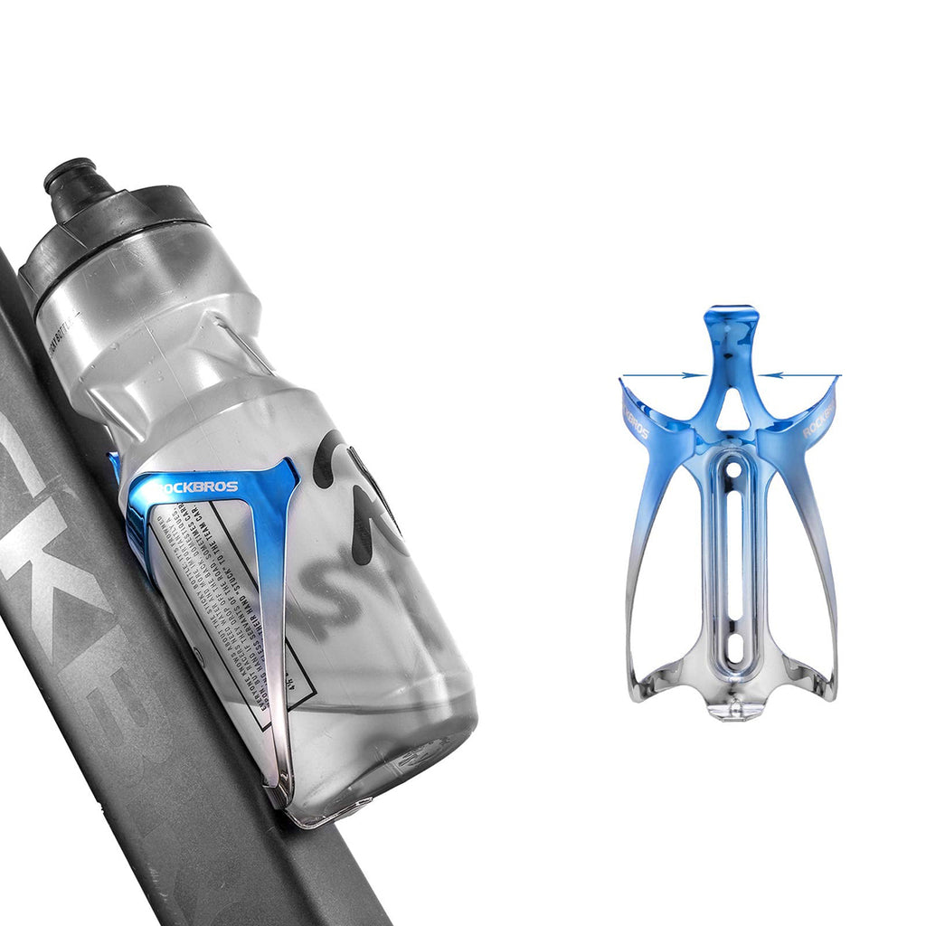 Rockbros RKL02 Aliuminio butelio laikiklis - Mėlyna ir sidabrinė -- Bicycle Bottle Cages