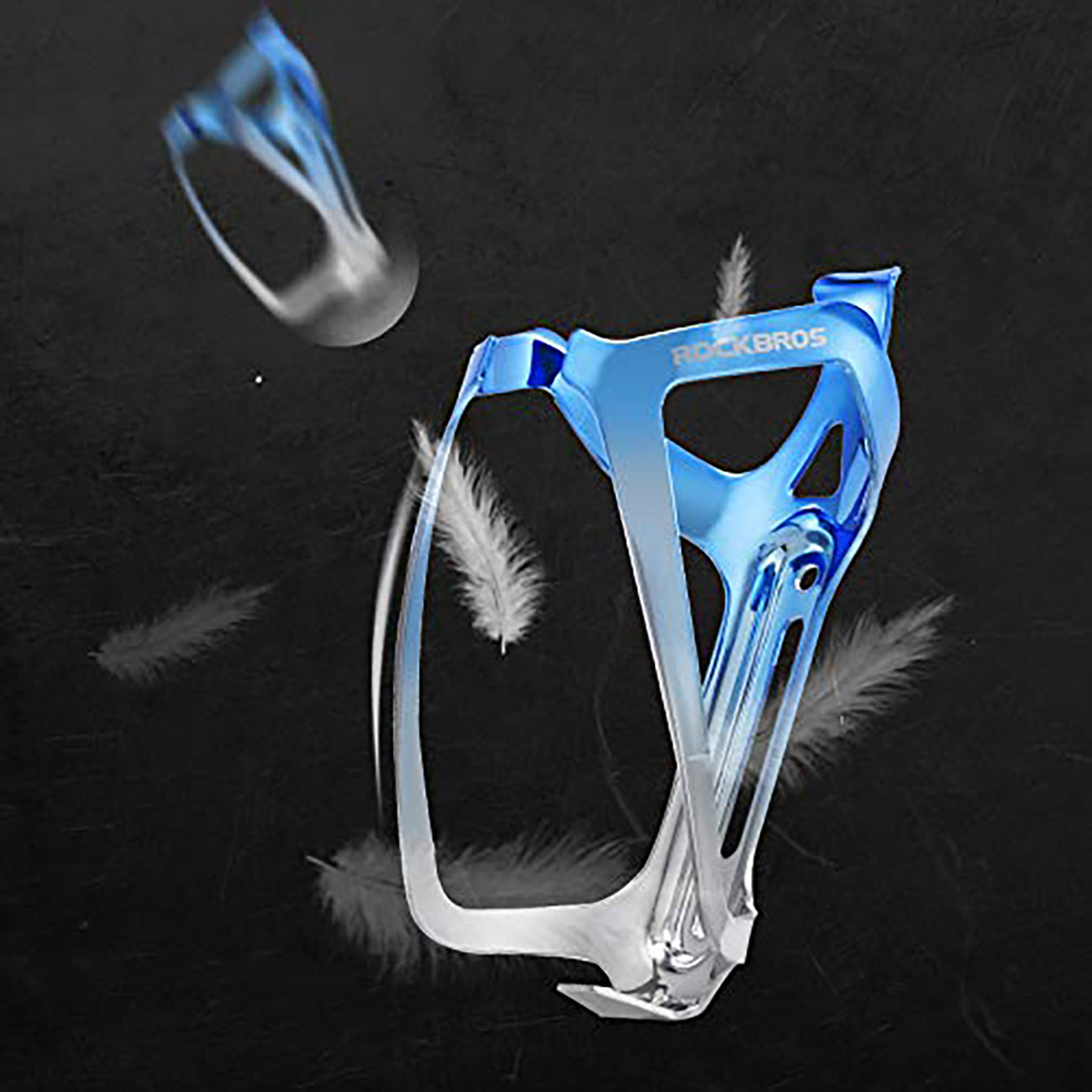 Rockbros RKL02 Aliuminio butelio laikiklis - Mėlyna ir sidabrinė -- Bicycle Bottle Cages