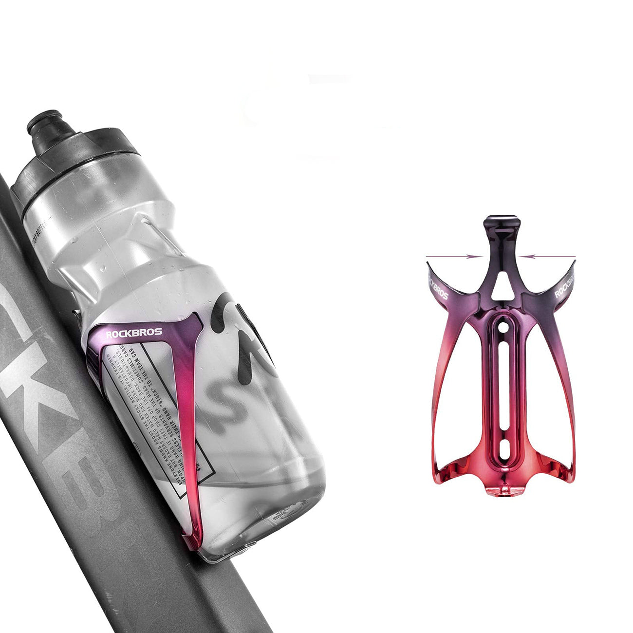 Rockbros RKL02 Aliuminio butelio laikiklis - Juoda ir raudona -- Bicycle Bottle Cages