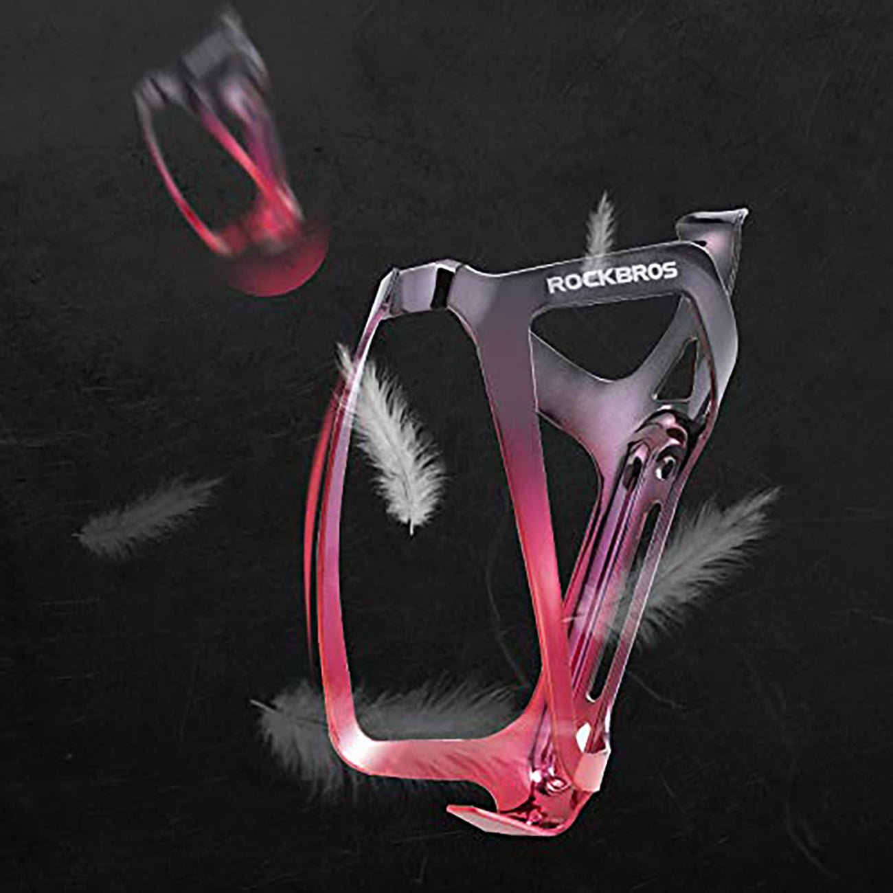 Rockbros RKL02 Aliuminio butelio laikiklis - Juoda ir raudona -- Bicycle Bottle Cages