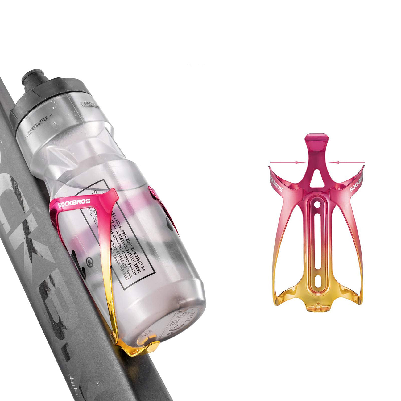 Rockbros RKL02 aliuminio butelio laikikilkis - raudonas ir auksinės spalvos -- Bicycle Bottle Cages