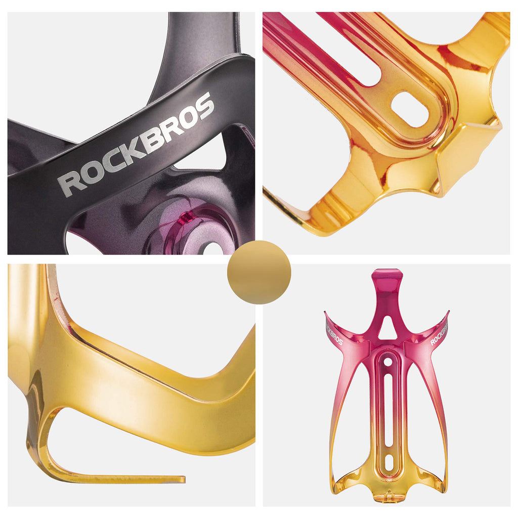Rockbros RKL02 aliuminio butelio laikikilkis - raudonas ir auksinės spalvos -- Bicycle Bottle Cages