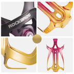 Rockbros RKL02 aliuminio butelio laikikilkis - raudonas ir auksinės spalvos -- Bicycle Bottle Cages