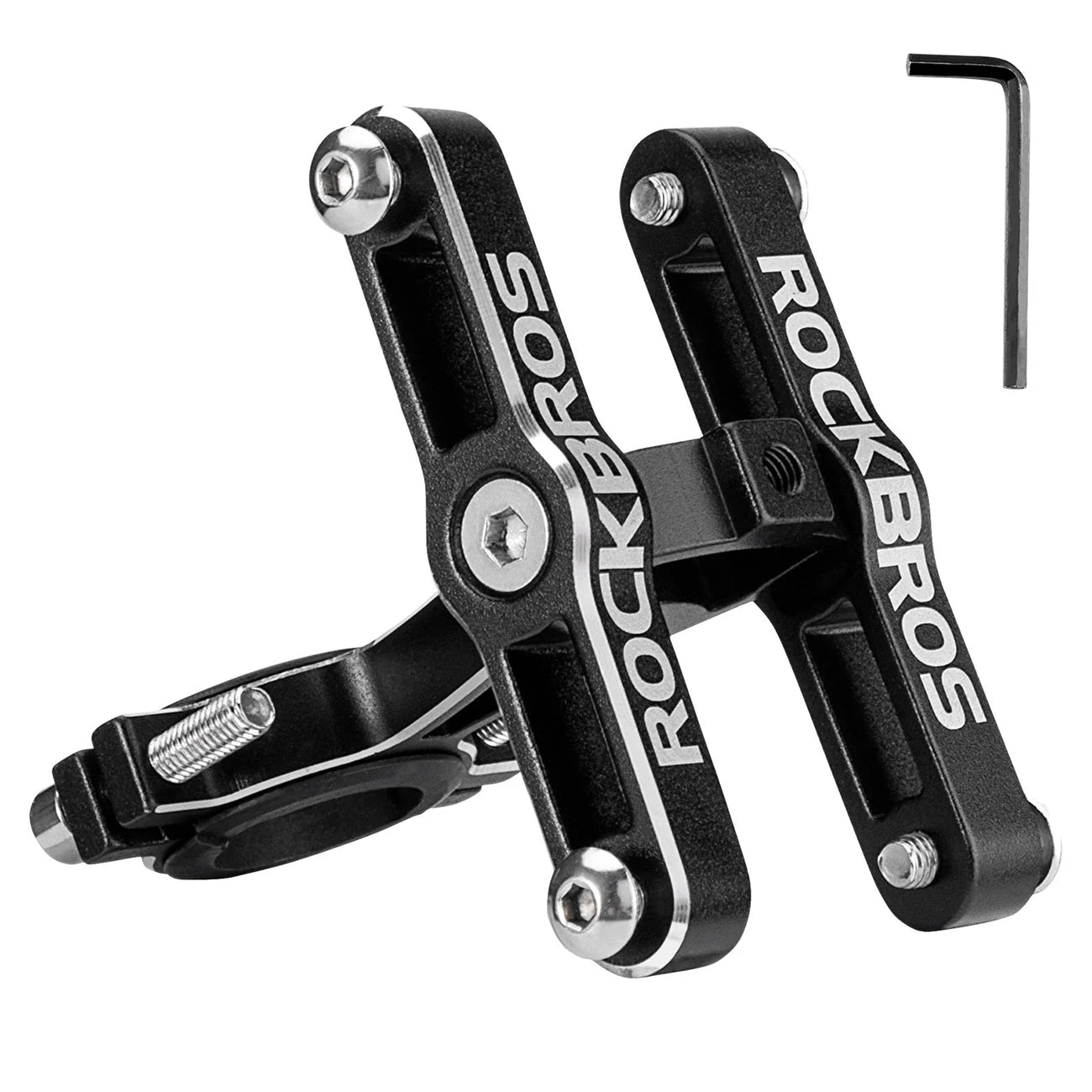 Rockbros KS-415 reguliuojamas aliuminio butelio laikikilčio adapteris - juodas -- Bicycle Bottle Cages