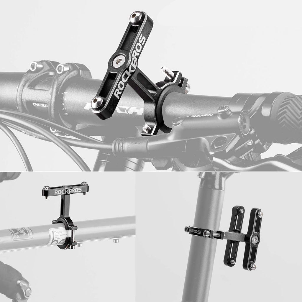 Rockbros KS-415 reguliuojamas aliuminio butelio laikikilčio adapteris - juodas -- Bicycle Bottle Cages