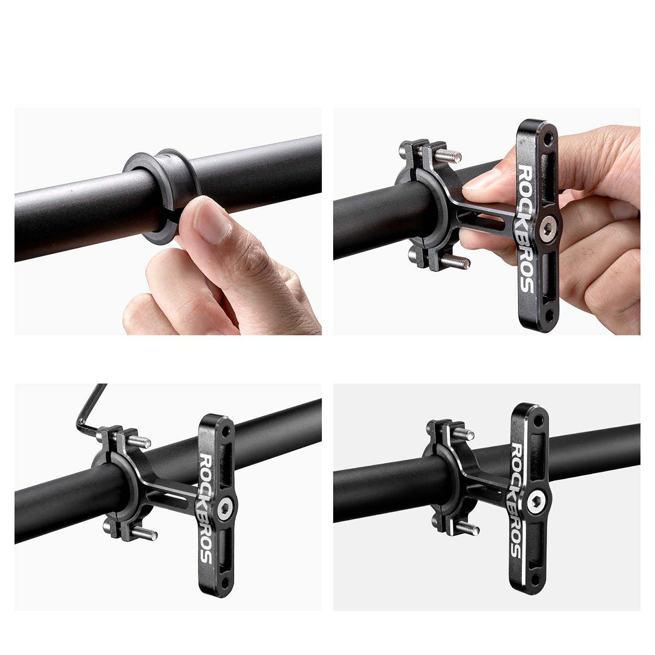 Rockbros KS-415 reguliuojamas aliuminio butelio laikikilčio adapteris - juodas -- Bicycle Bottle Cages