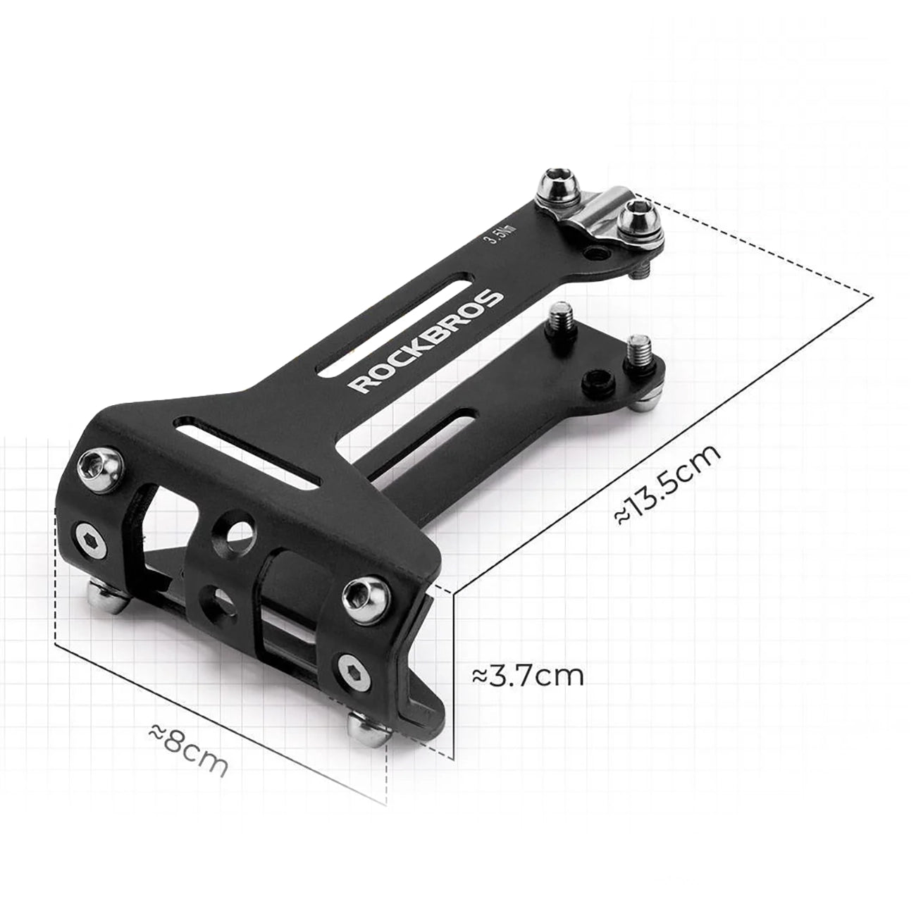 Rockbros 31210003001 butelio laikikilčio adapteris aliuminio sėdynei - juodas -- Bicycle Bottle Cages