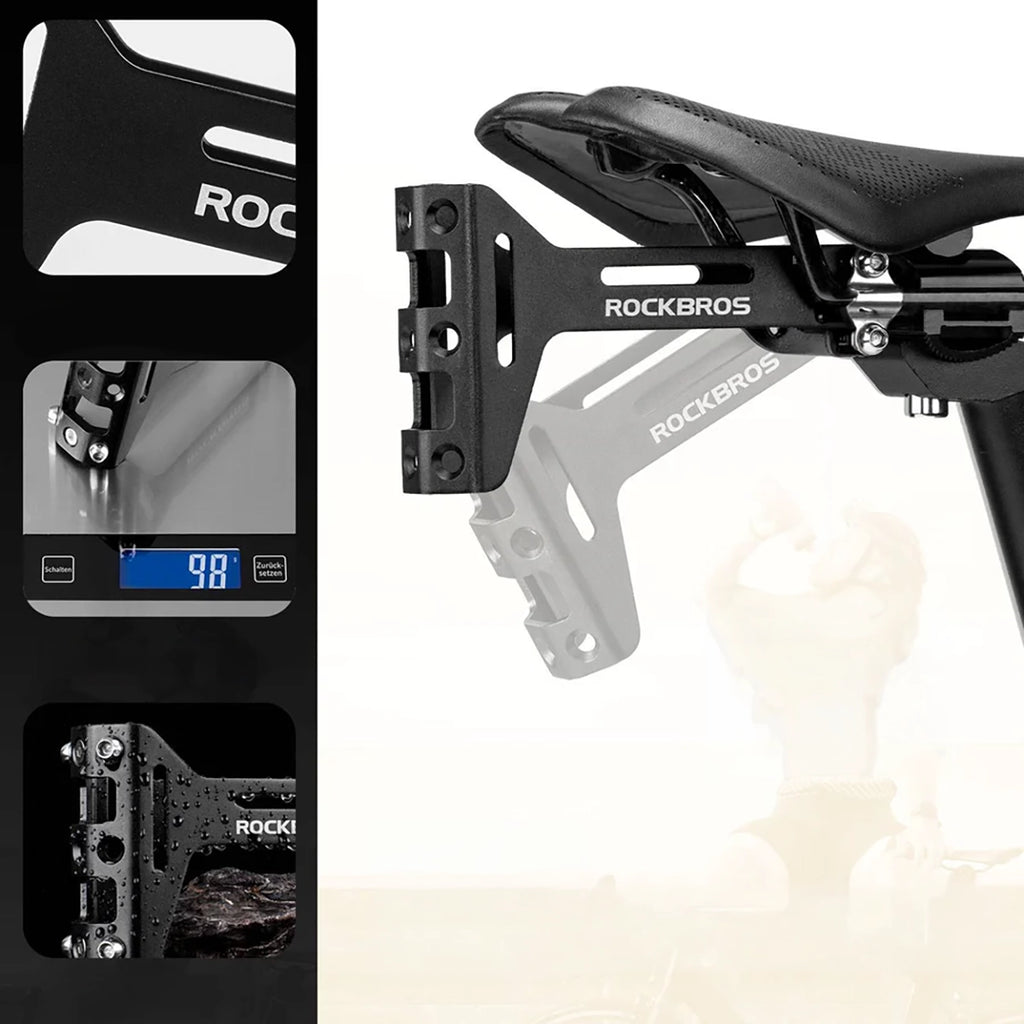 Rockbros 31210003001 butelio laikikilčio adapteris aliuminio sėdynei - juodas -- Bicycle Bottle Cages