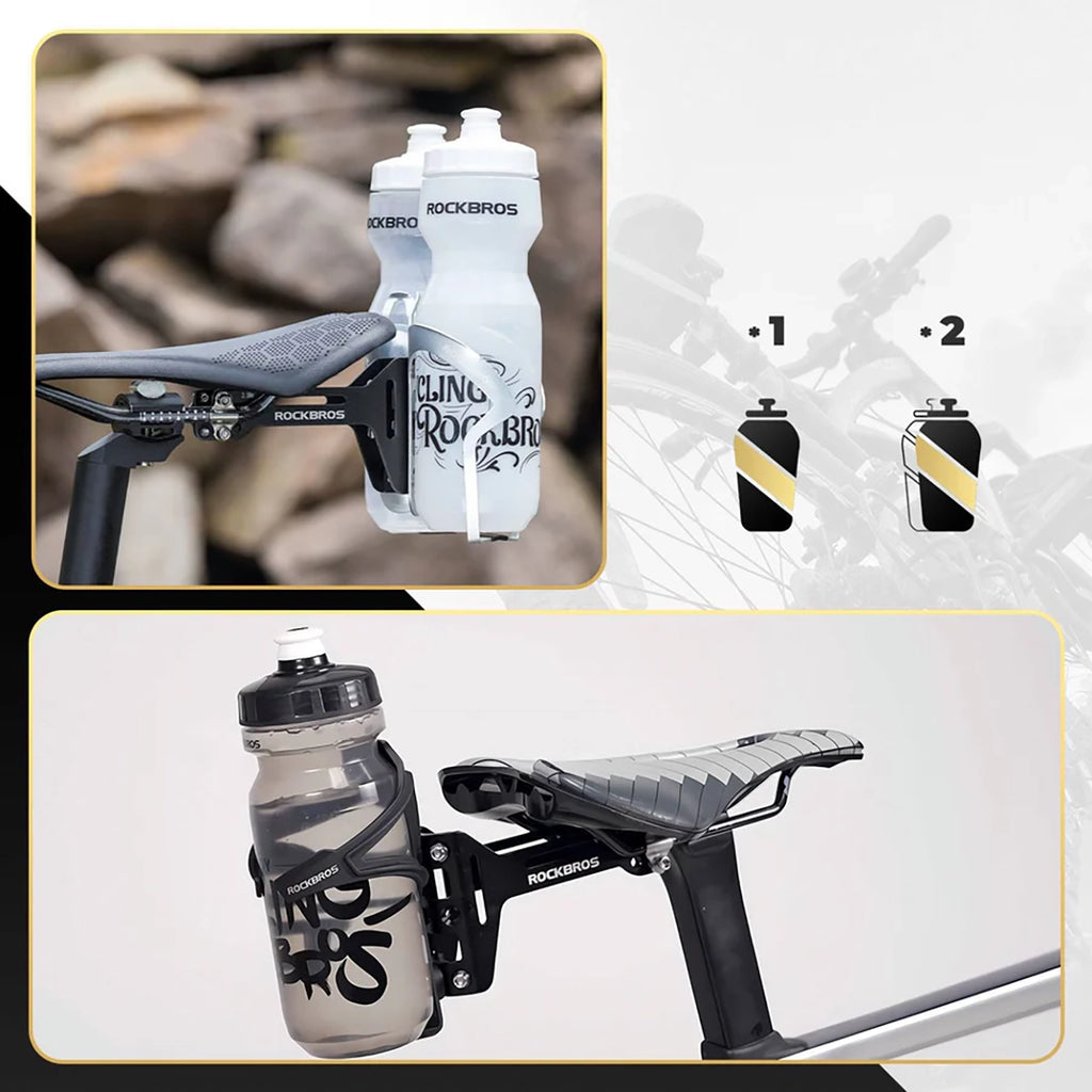 Rockbros 31210003001 butelio laikikilčio adapteris aliuminio sėdynei - juodas -- Bicycle Bottle Cages