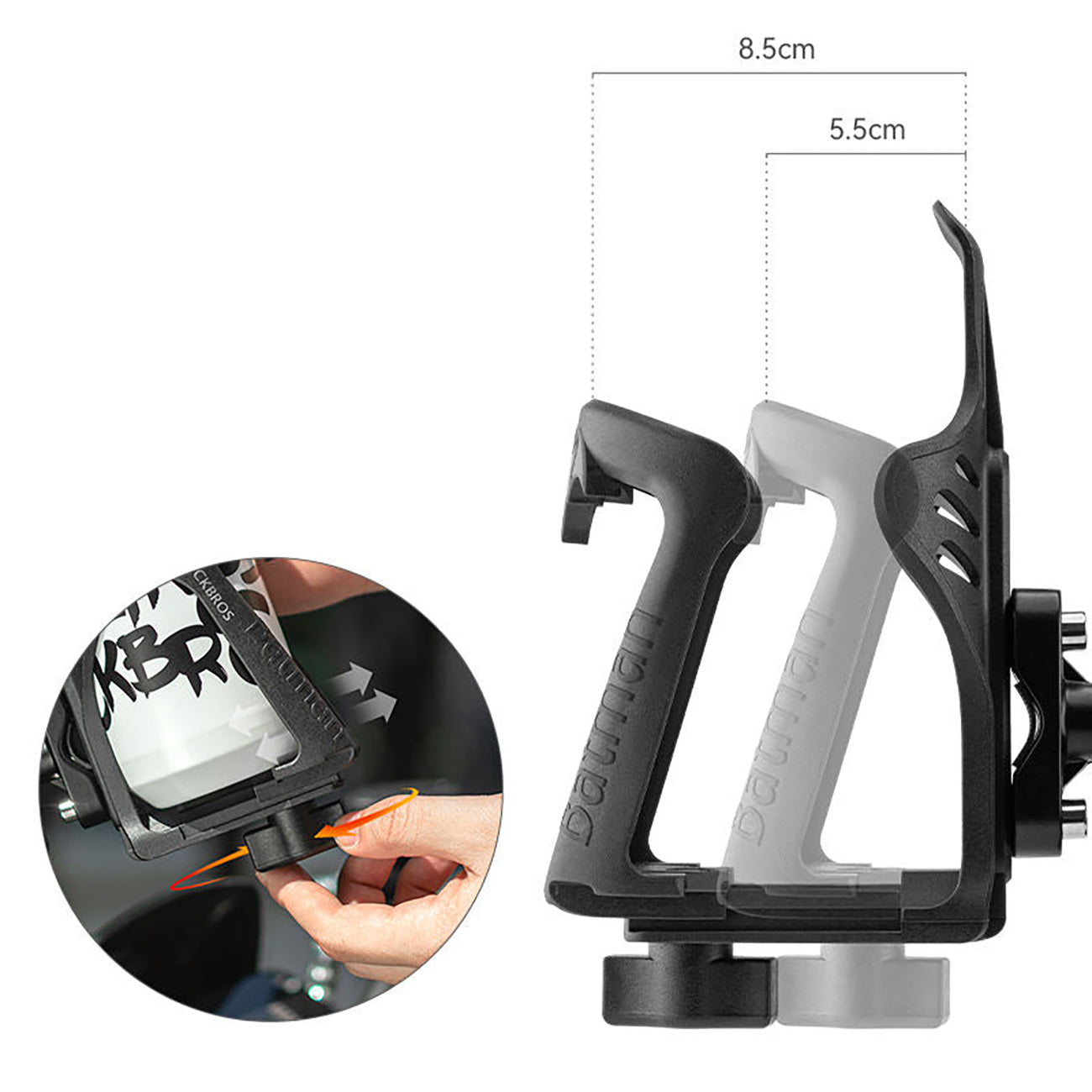 Rockbros 2-3D reguliuojamas butelio laikikilkis dviračiams ir motociklams - juodas -- Bicycle Bottle Cages