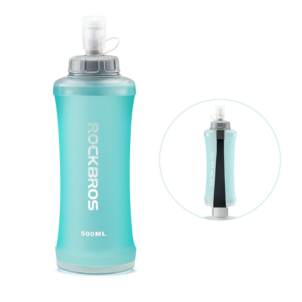 Rockbros 350017002 minkšta bėgimo vandeni kolba 500 ml - šviesiai mėlyna -- Sports Water Bottles