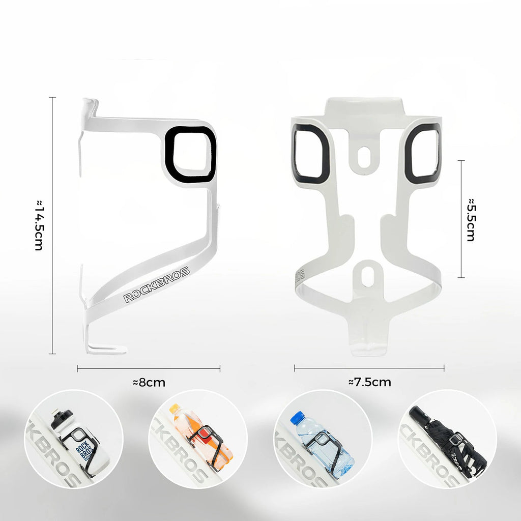 Rockbros BBC2504 Ultralegvasis aliuminio butelio laikiklis - baltas -- Bicycle Bottle Cages