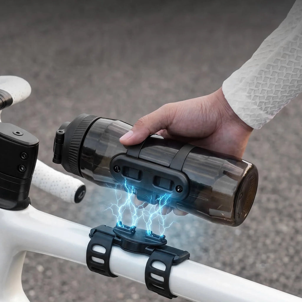 Rockbros S550H-1 700 ml šiluminis butelis su magnetiniu laikikiu ir tvirtinimo juostele - juodas -- Cycling Accessories