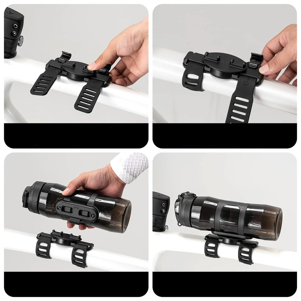 Rockbros S550H-1 700 ml šiluminis butelis su magnetiniu laikikiu ir tvirtinimo juostele - juodas -- Cycling Accessories
