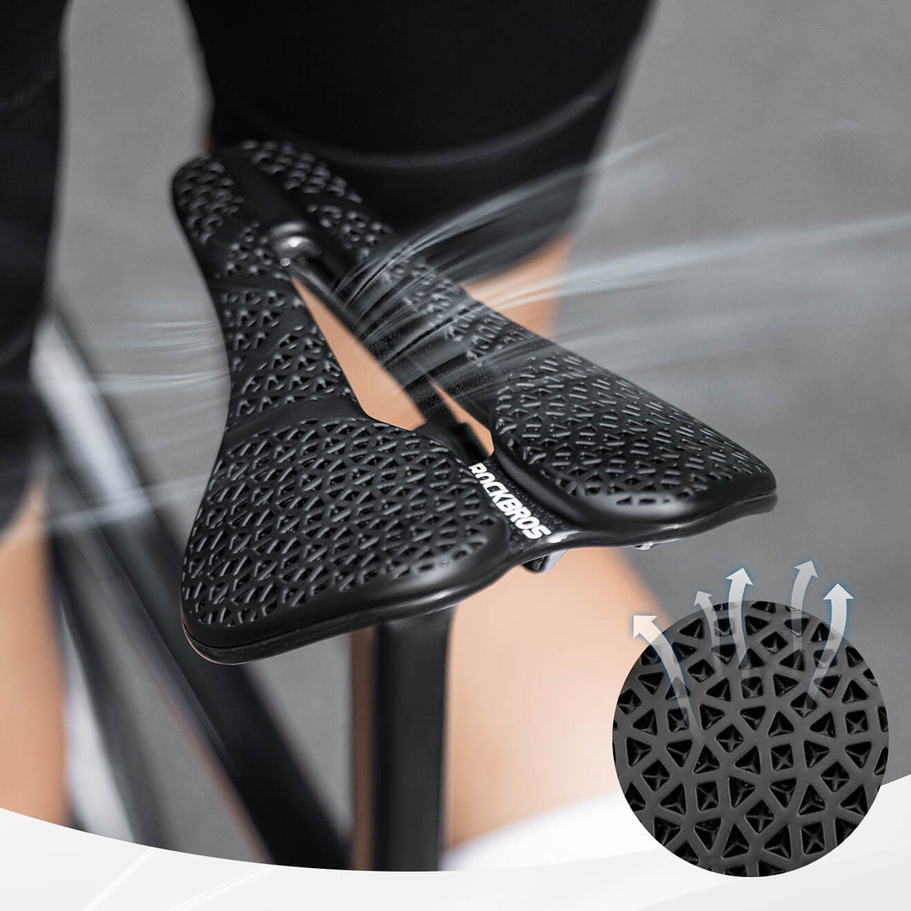 Rockbros LF0214 Anatominis 3D Vandentvarus Dviračio Balna - Juodas -- Bicycle Saddles