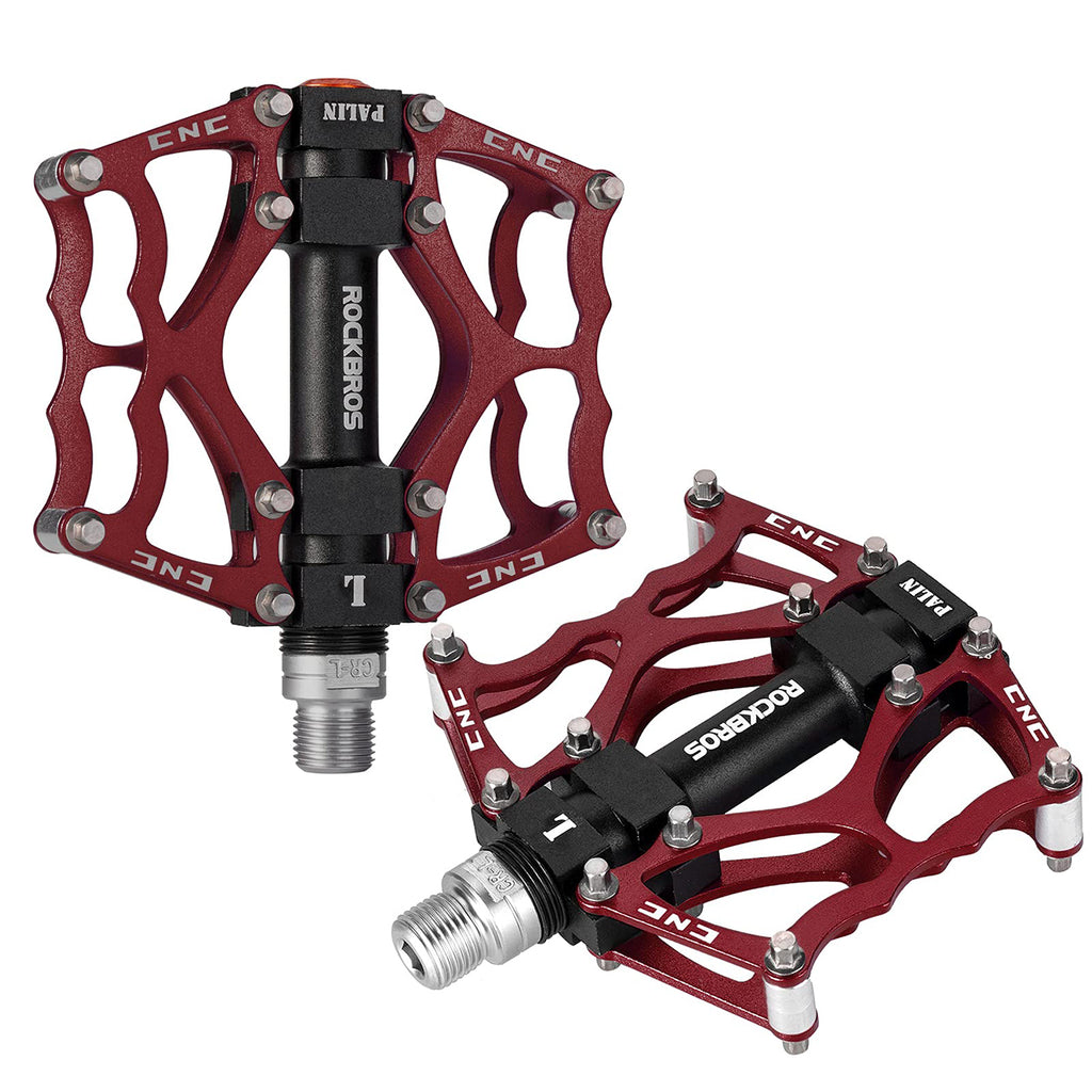 Rockbros JT201012LR 2010-12L Aliuminio platformos dviračio pedalai - raudoni -- Cycling Accessories