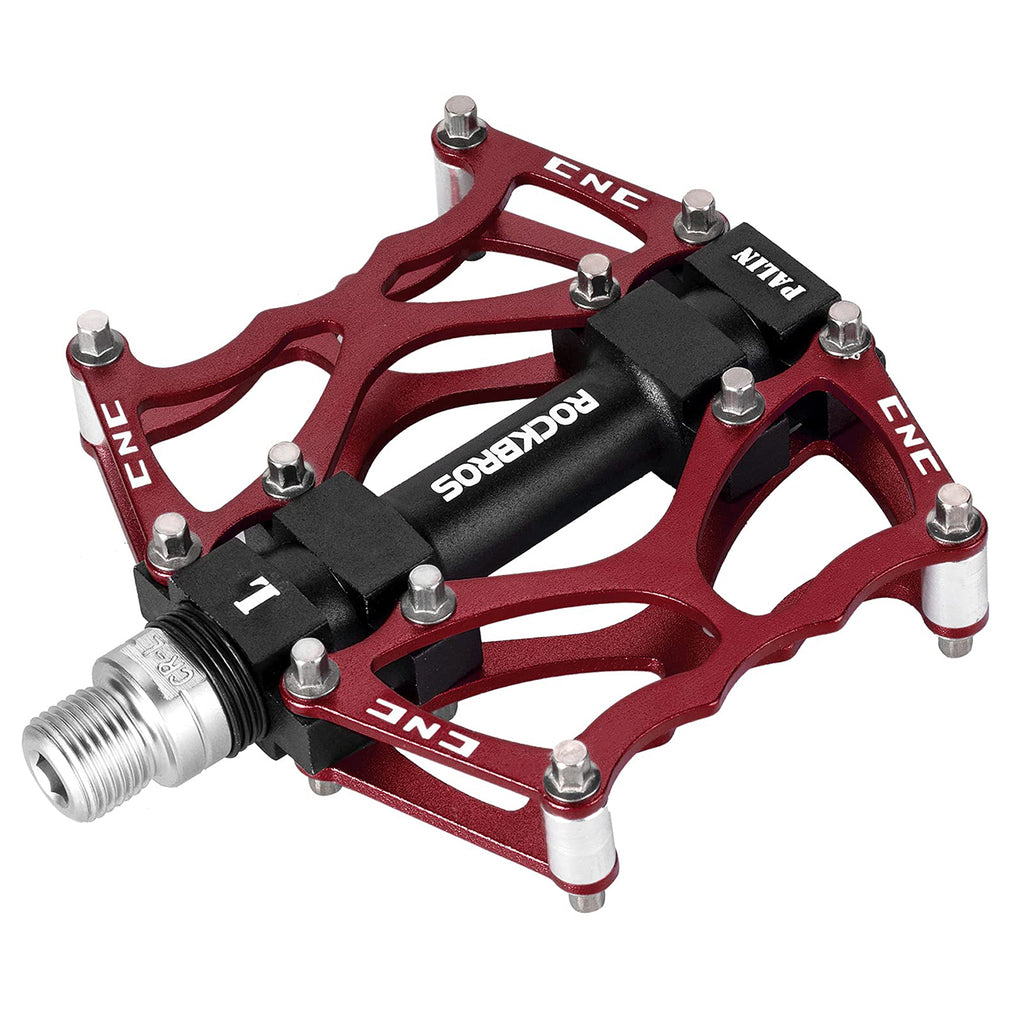 Rockbros JT201012LR 2010-12L Aliuminio platformos dviračio pedalai - raudoni -- Cycling Accessories