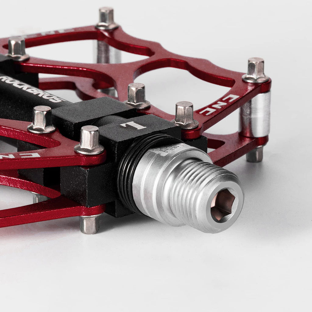 Rockbros JT201012LR 2010-12L Aliuminio platformos dviračio pedalai - raudoni -- Cycling Accessories