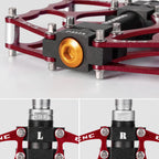 Rockbros JT201012LR 2010-12L Aliuminio platformos dviračio pedalai - raudoni -- Cycling Accessories