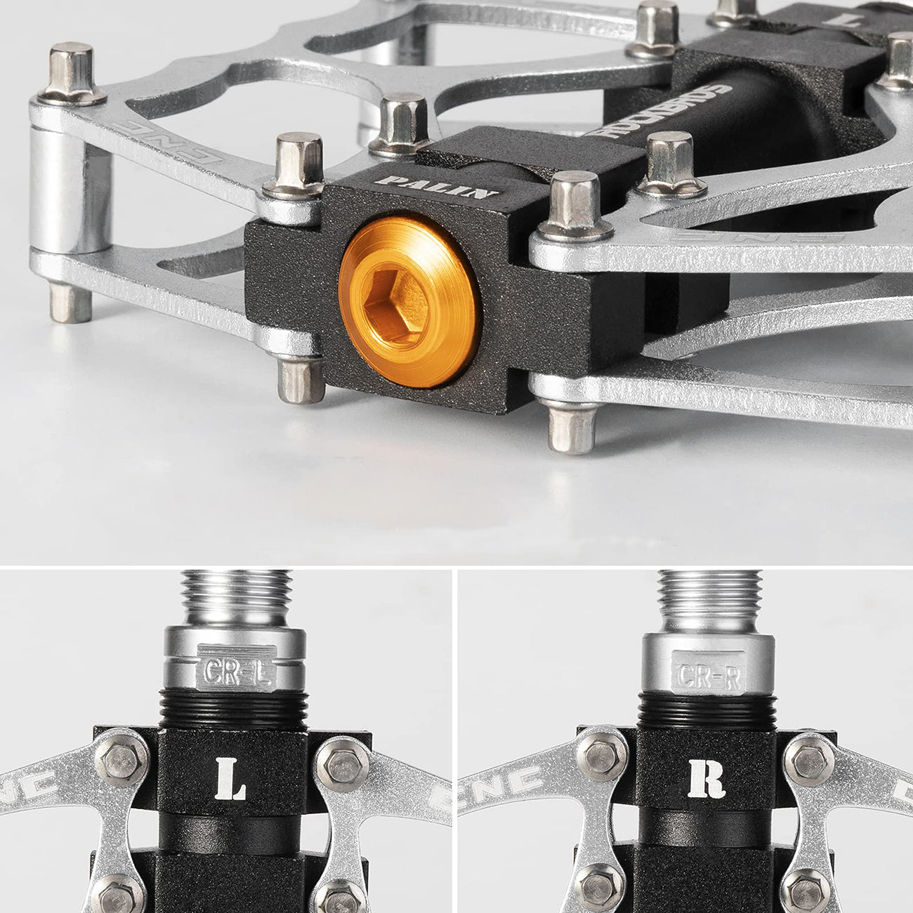 Rockbros JT201012LS 2010-12L Aliuminio platformos dviračio pedalai - sidabriniai -- Cycling Accessories