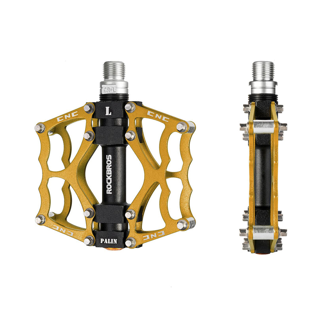 Rockbros JT201012LG 2010-12L Aliuminio platformos dviračio pedalai - auksiniai -- Cycling Accessories