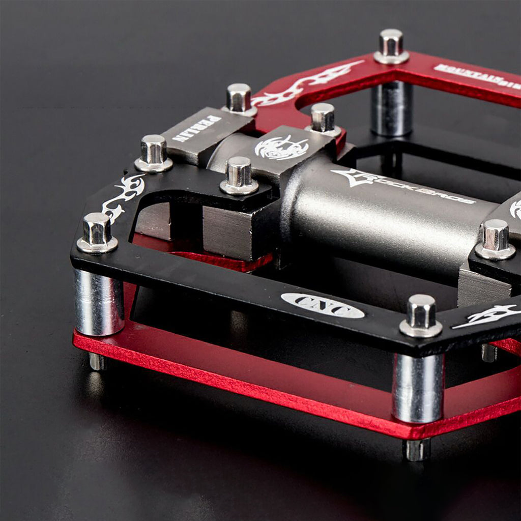 Rockbros 2010-12SBKR Aliuminio dviračio pedalai su sandariais guoliais - juodai ir raudoni -- Cycling Accessories