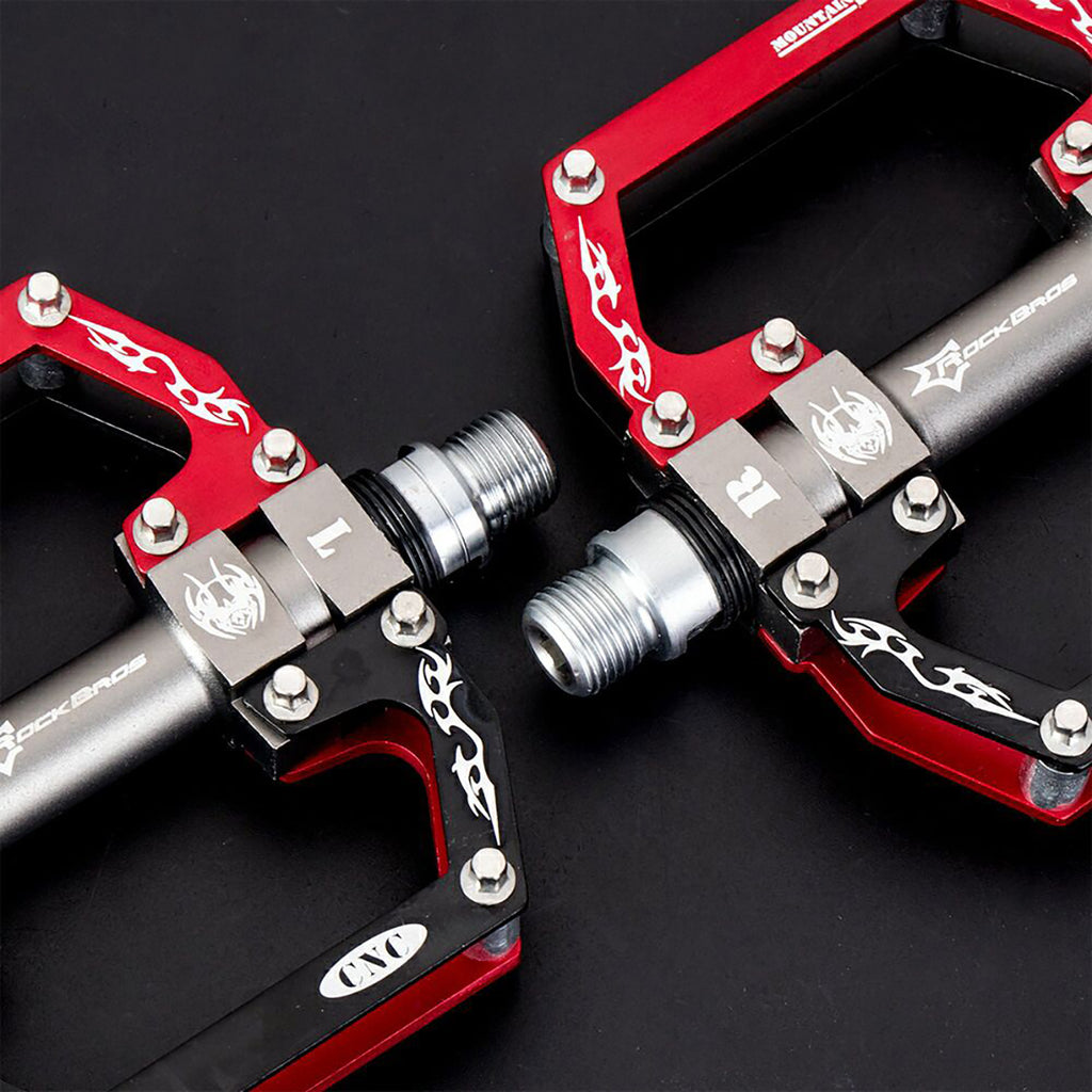 Rockbros 2010-12SBKR Aliuminio dviračio pedalai su sandariais guoliais - juodai ir raudoni -- Cycling Accessories
