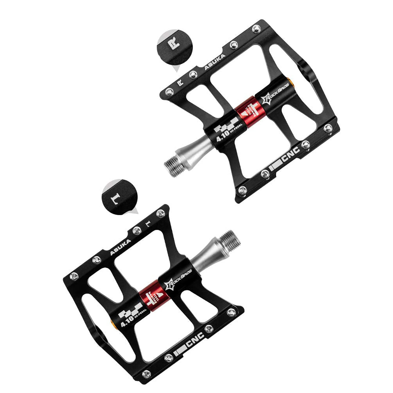Rockbros JT410 4.10 4 Rutulių Dviračio Pedalai - Juodi -- Cycling Accessories