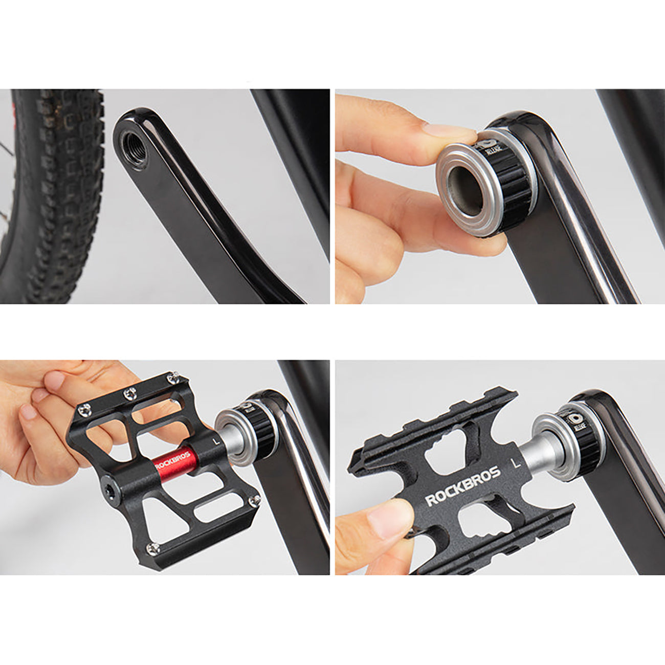 Rockbros K3462F-BK Atskirtieji Greito Uždarymo Dviračio Pedalai - Juodi -- Cycling Accessories