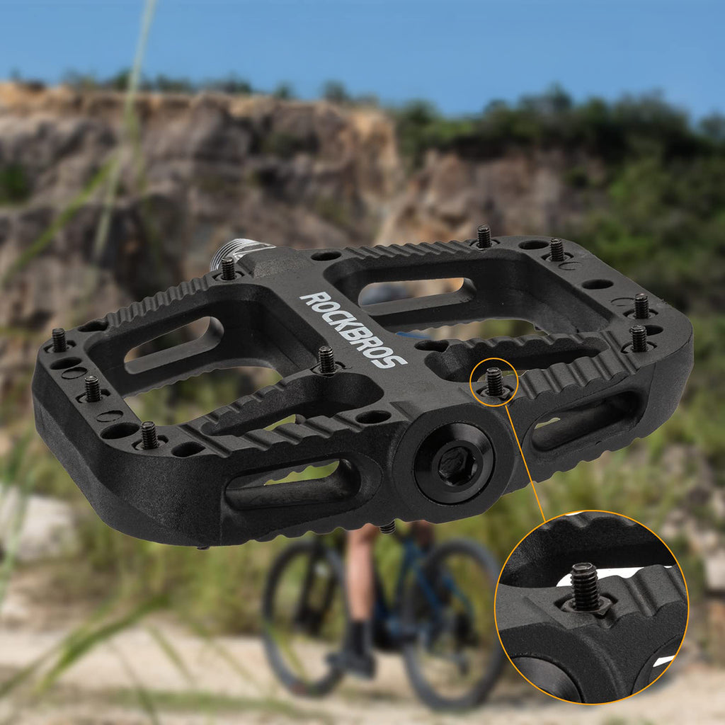 Rockbros 2018-12A Nailoniniai Dviračio Pedalai - Juodi -- Cycling Accessories