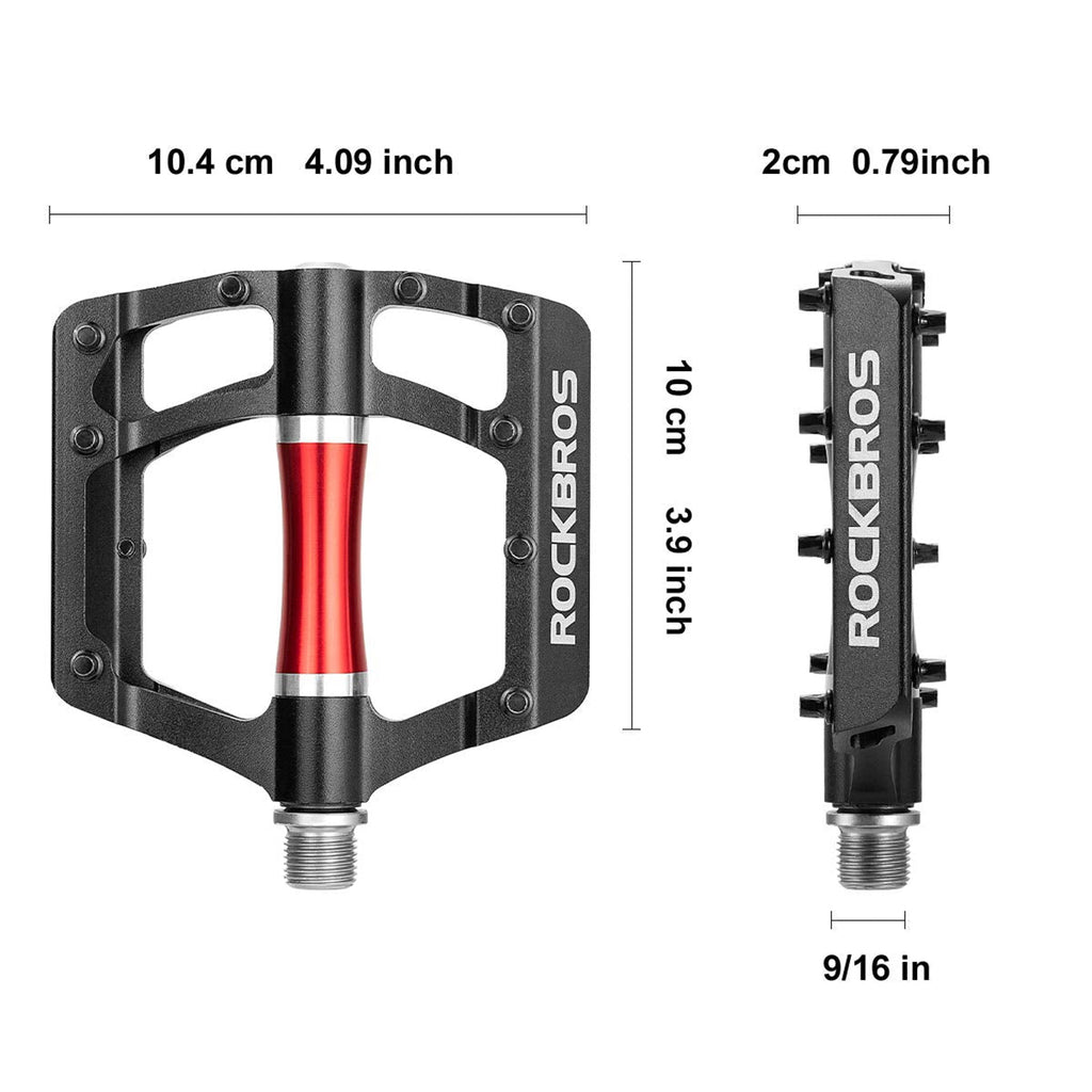 Rockbros 2020-12CBK Platforminiai aliuminio dviračio pedalai - juodas -- Cycling Accessories