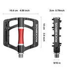 Rockbros 2020-12CBK Platforminiai aliuminio dviračio pedalai - juodas -- Cycling Accessories