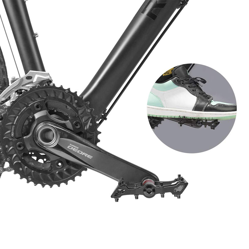 Rockbros 2020-12CBK Platforminiai aliuminio dviračio pedalai - juodas -- Cycling Accessories