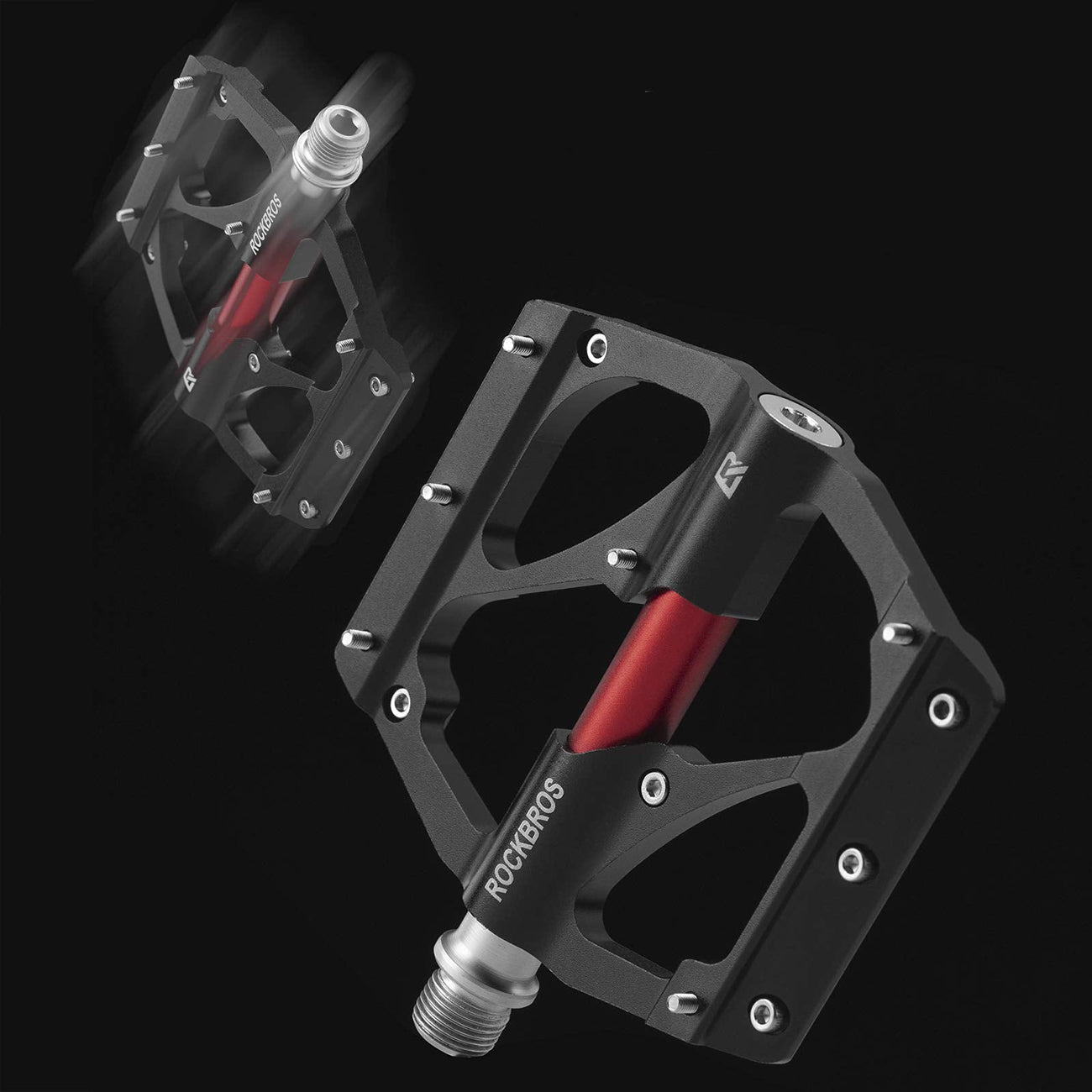 Rockbros 2020-12BBK platforminiai aliuminio dviračio pedalai - Juodi -- Cycling Accessories