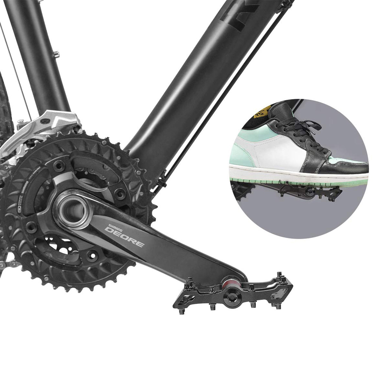 Rockbros 2020-12BBK platforminiai aliuminio dviračio pedalai - Juodi -- Cycling Accessories