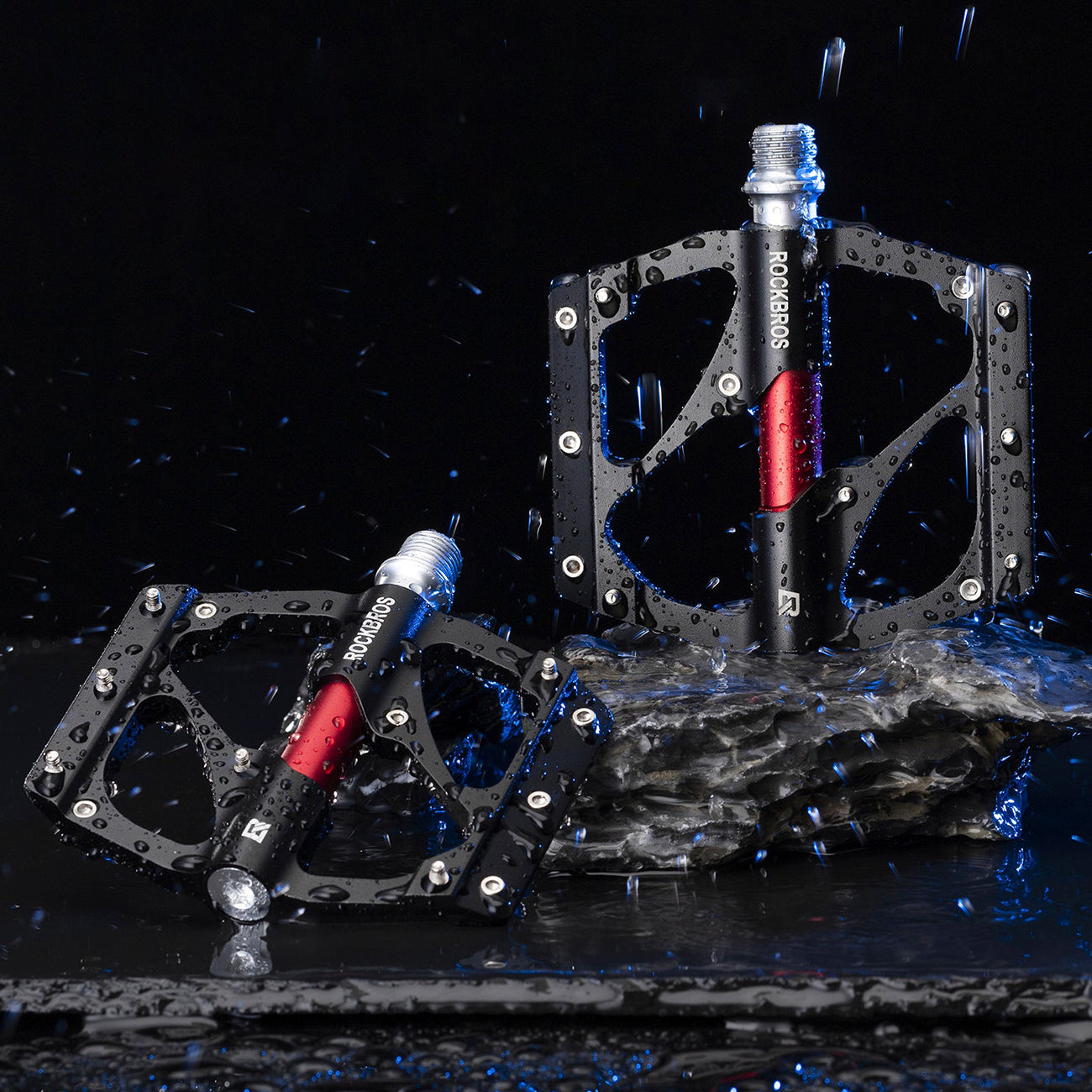 Rockbros 2020-12BBK platforminiai aliuminio dviračio pedalai - Juodi -- Cycling Accessories