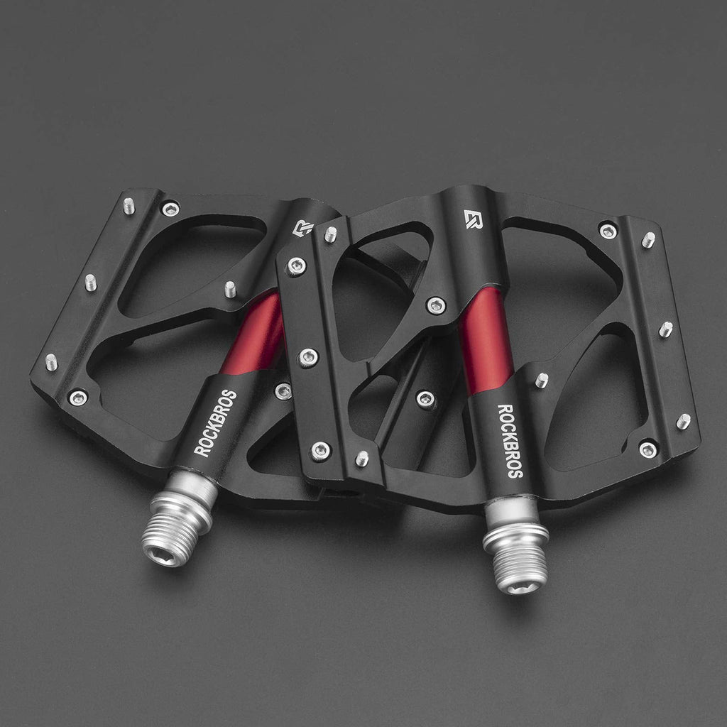 Rockbros 2020-12BBK platforminiai aliuminio dviračio pedalai - Juodi -- Cycling Accessories
