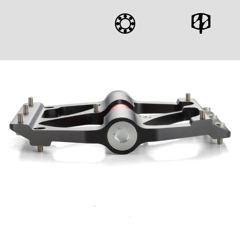 Rockbros 2020-12BBK platforminiai aliuminio dviračio pedalai - Juodi -- Cycling Accessories