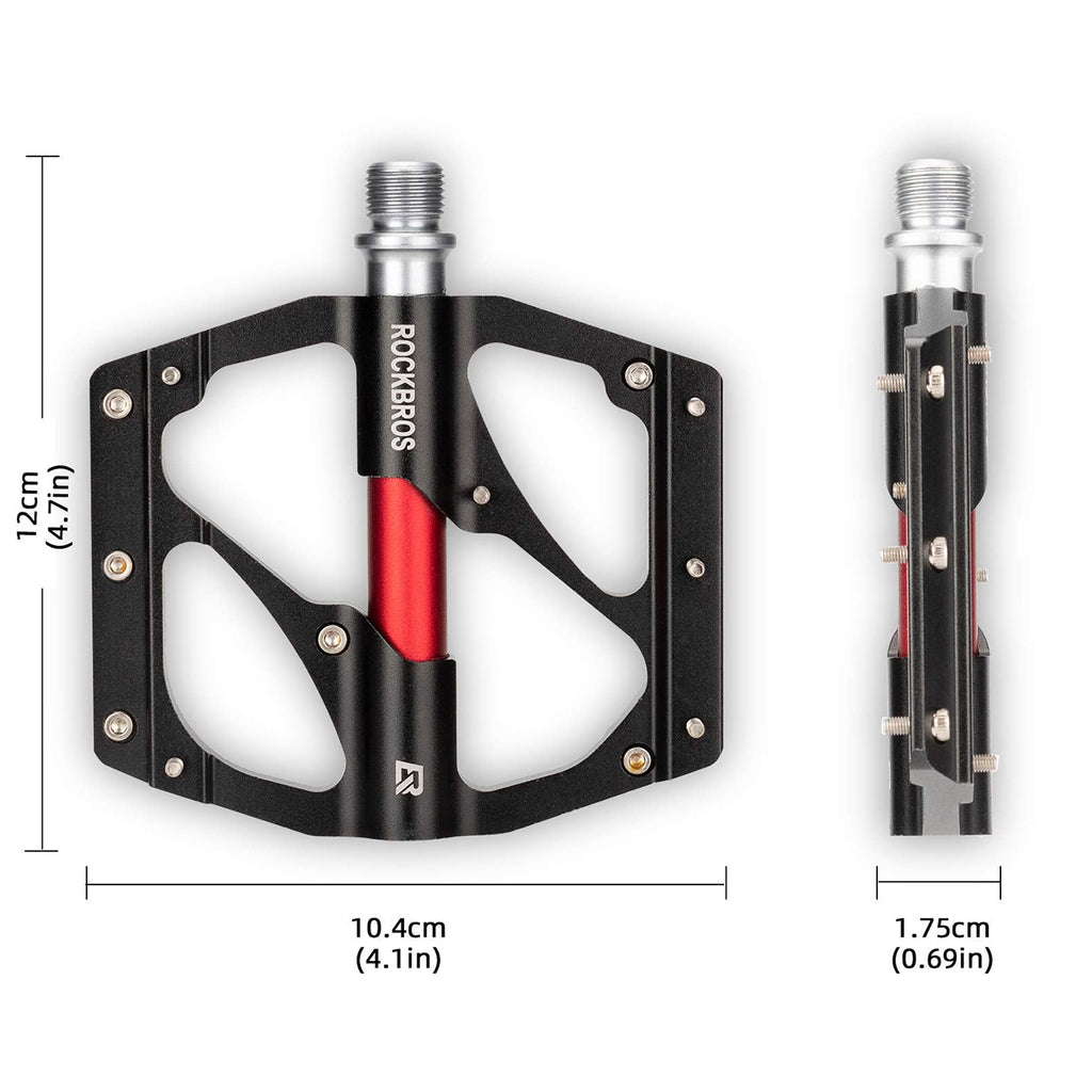 Rockbros 2020-12BBK platforminiai aliuminio dviračio pedalai - Juodi -- Cycling Accessories