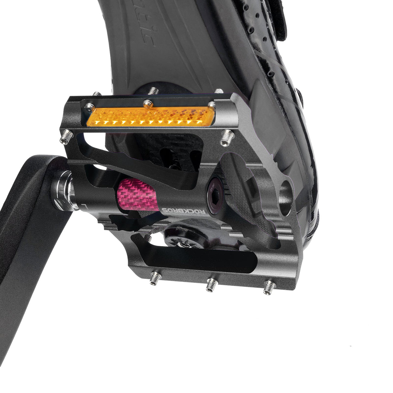 Rockbros K307PT aliuminio atspindintys platforminiai dviračio pedalai - Juodi -- Cycling Accessories