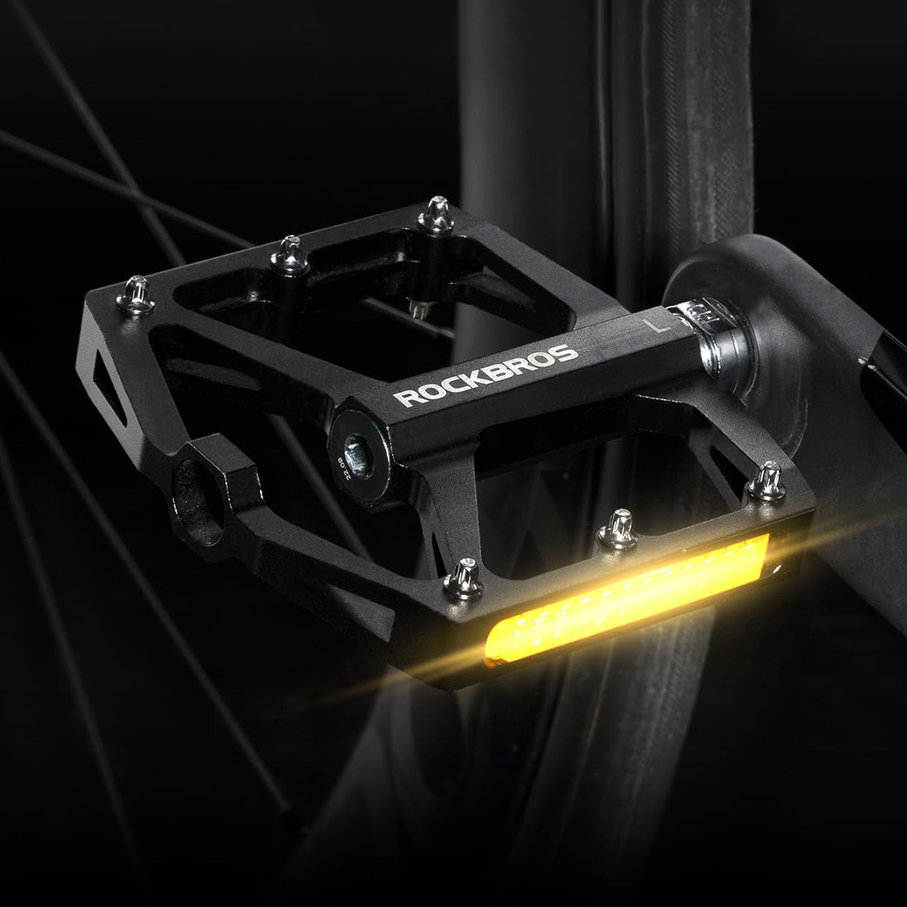 Rockbros K371 atspindintys aliuminio dviračio pedalai su sandariais guoliais - juodi -- Cycling Accessories