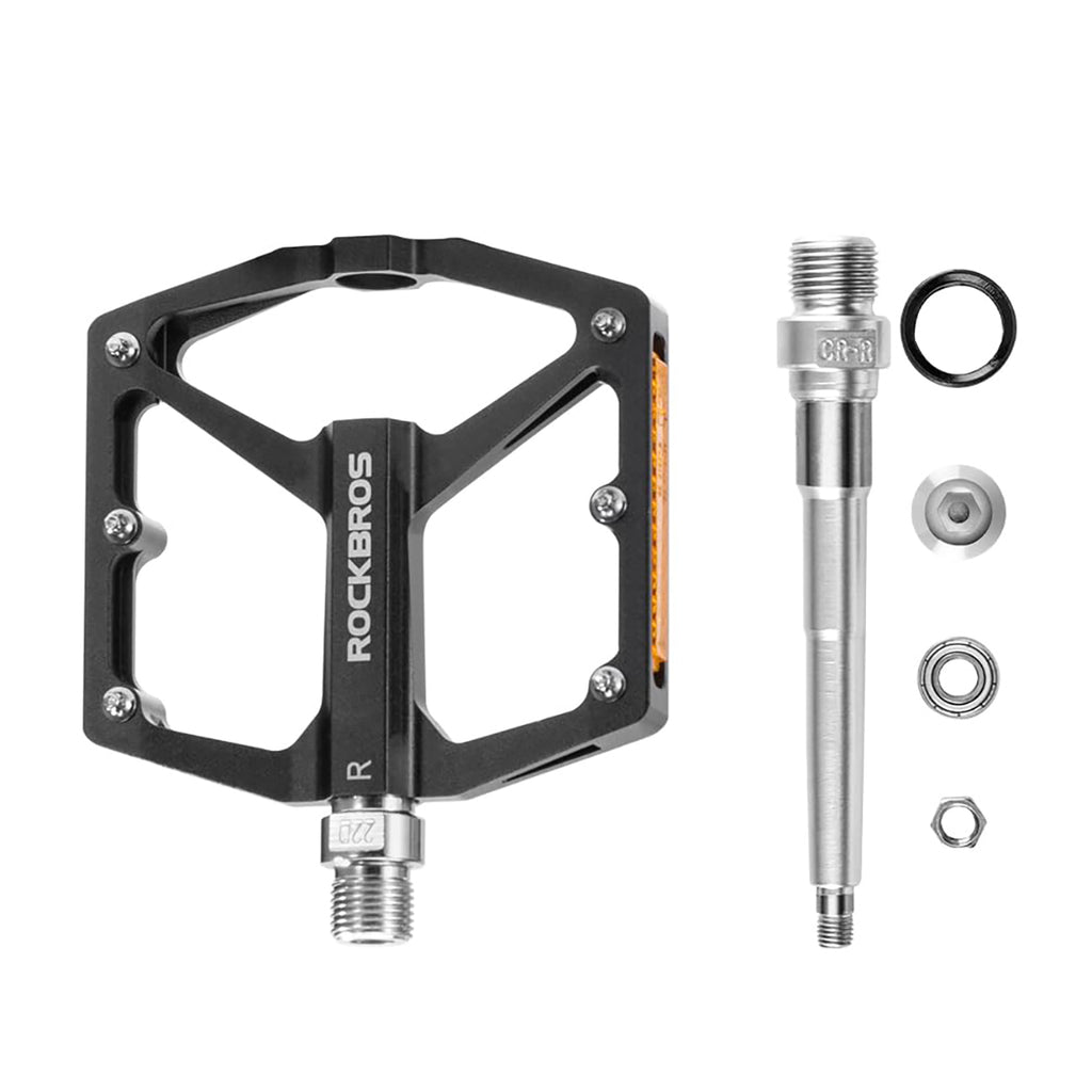 Rockbros K371 atspindintys aliuminio dviračio pedalai su sandariais guoliais - juodi -- Cycling Accessories