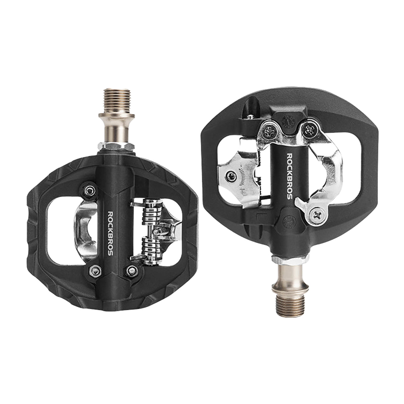 Rockbros M108 nailono pusiau užrakinami dvipusiai dviračio pedalai - juodi -- Bicycle Locks