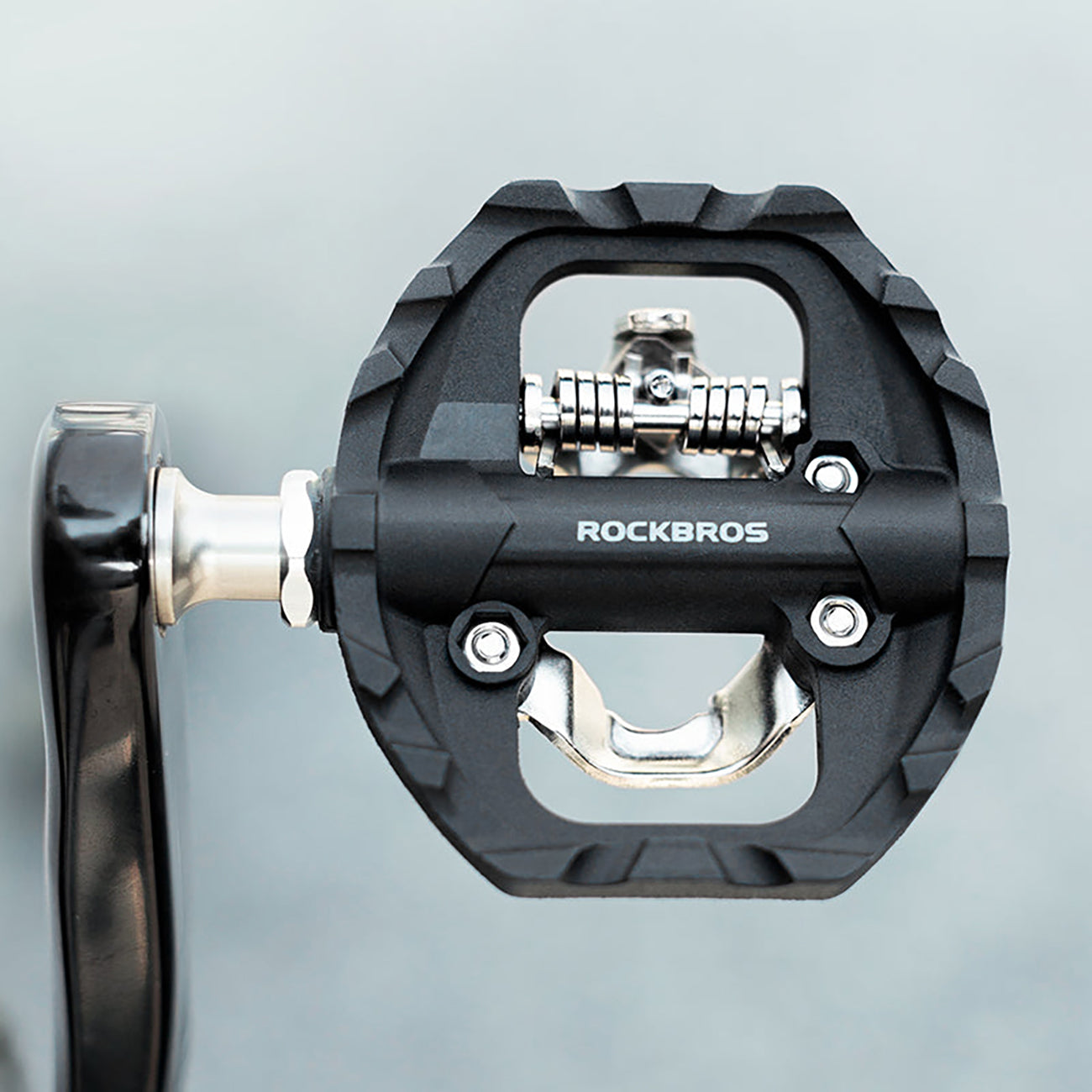 Rockbros M108 nailono pusiau užrakinami dvipusiai dviračio pedalai - juodi -- Bicycle Locks