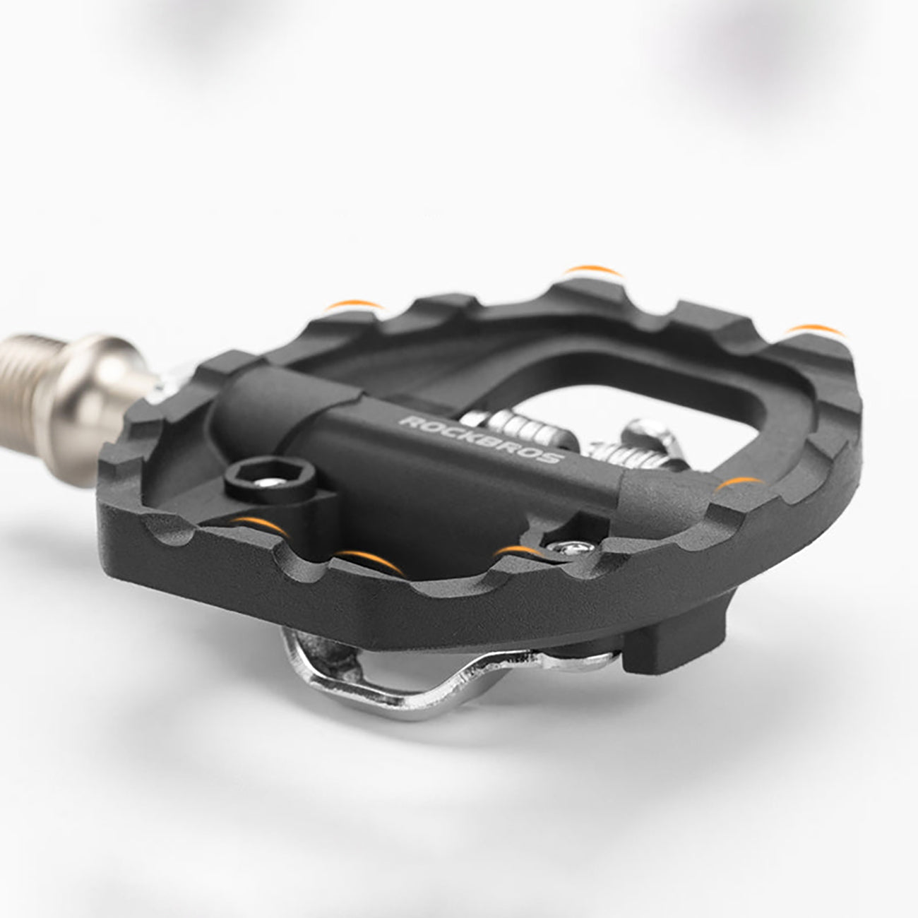 Rockbros M108 nailono pusiau užrakinami dvipusiai dviračio pedalai - juodi -- Bicycle Locks