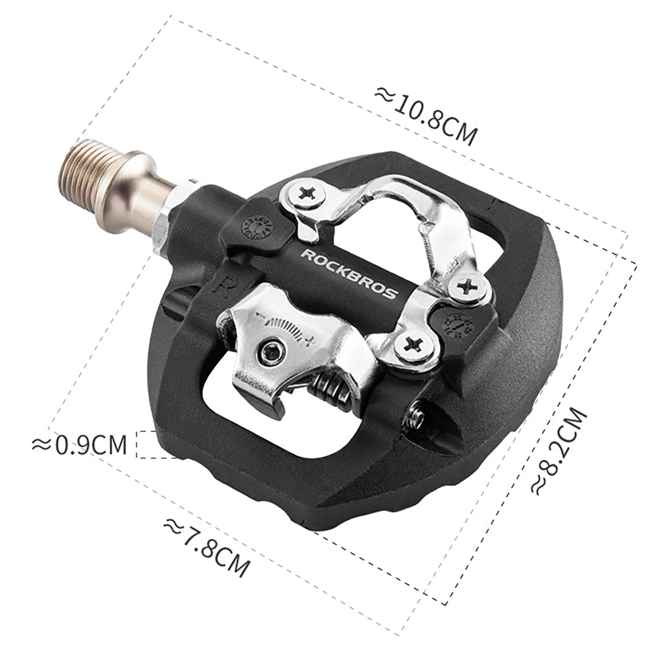 Rockbros M108 nailono pusiau užrakinami dvipusiai dviračio pedalai - juodi -- Bicycle Locks