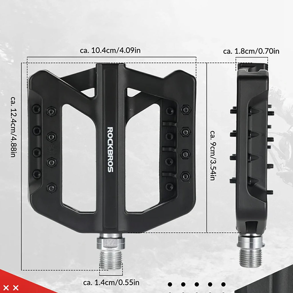 Rockbros RK01 nailono dviračio pedalai - juodi -- Cycling Accessories
