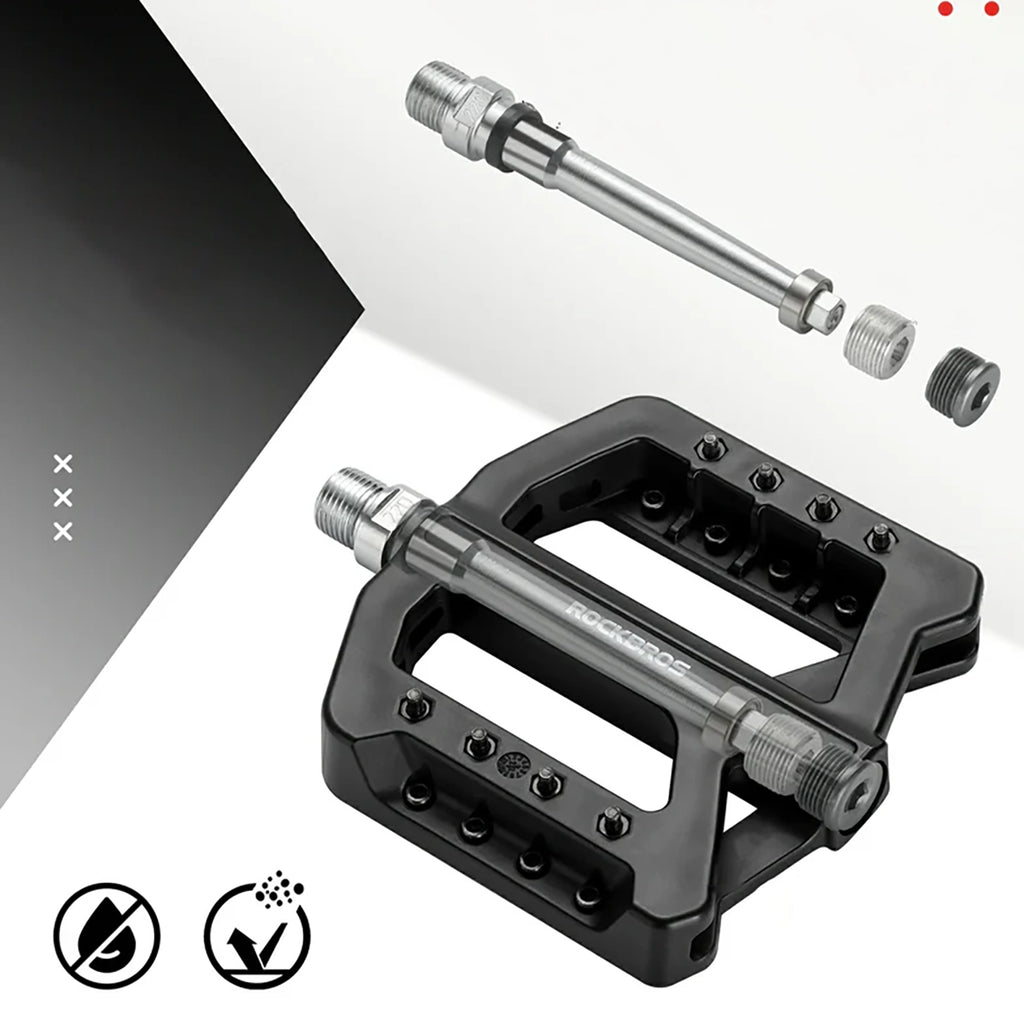 Rockbros RK01 nailono dviračio pedalai - juodi -- Cycling Accessories
